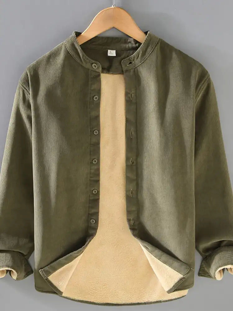 Men’s Plus Size Button Up Long Sleeve Jacket