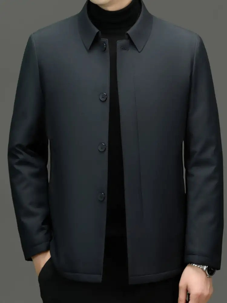 Men’s Plus Size Button Up Long Sleeve Jacket