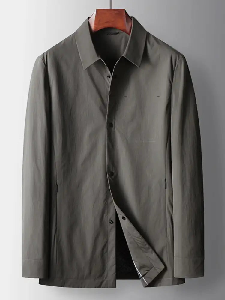 Men’s Plus Size Button Up Long Sleeve Jacket