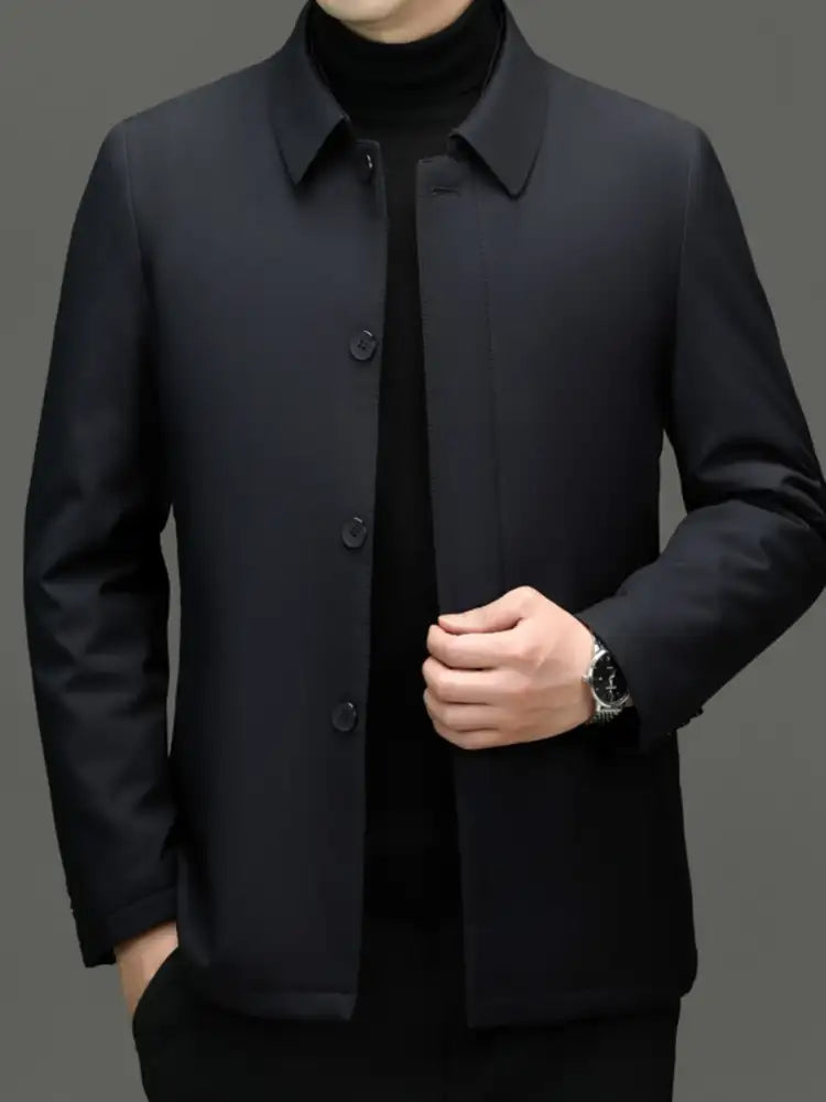Men’s Plus Size Button Up Long Sleeve Jacket