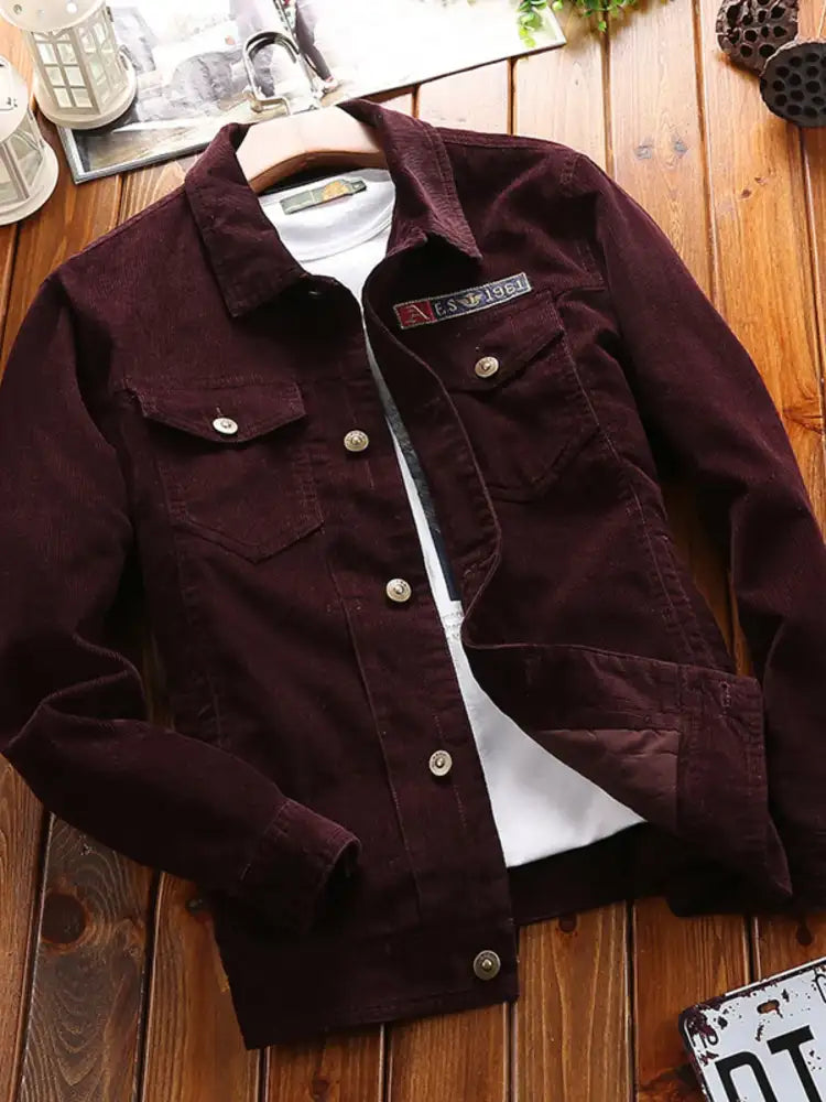 Men’s Plus Size Button Up Long Sleeve Jacket