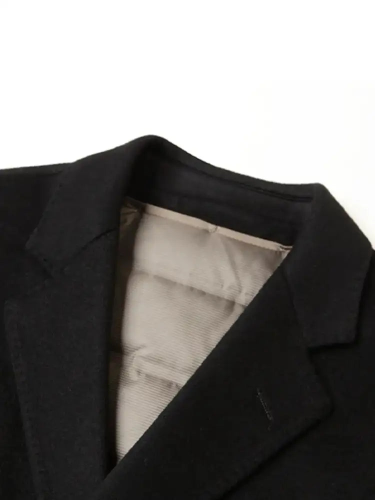 Men’s Plus Size Button Up Long Sleeve Longline Coat