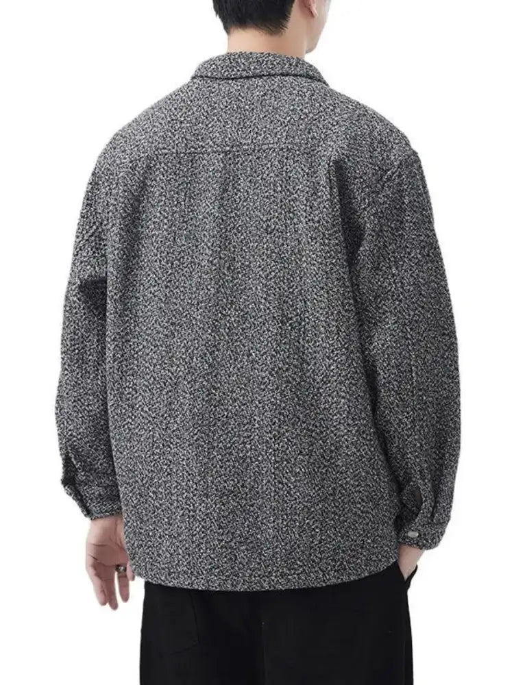 Men’s Plus Size Button Up Long Sleeve Shacket