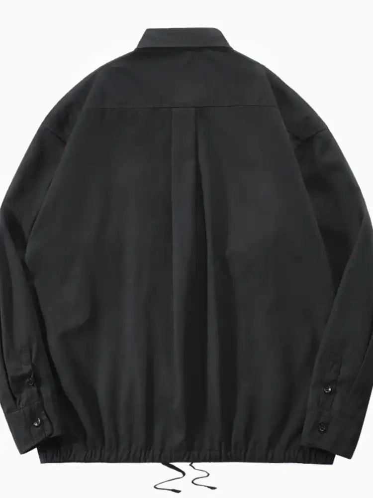 Men’s Plus Size Button Up Long Sleeve Shacket