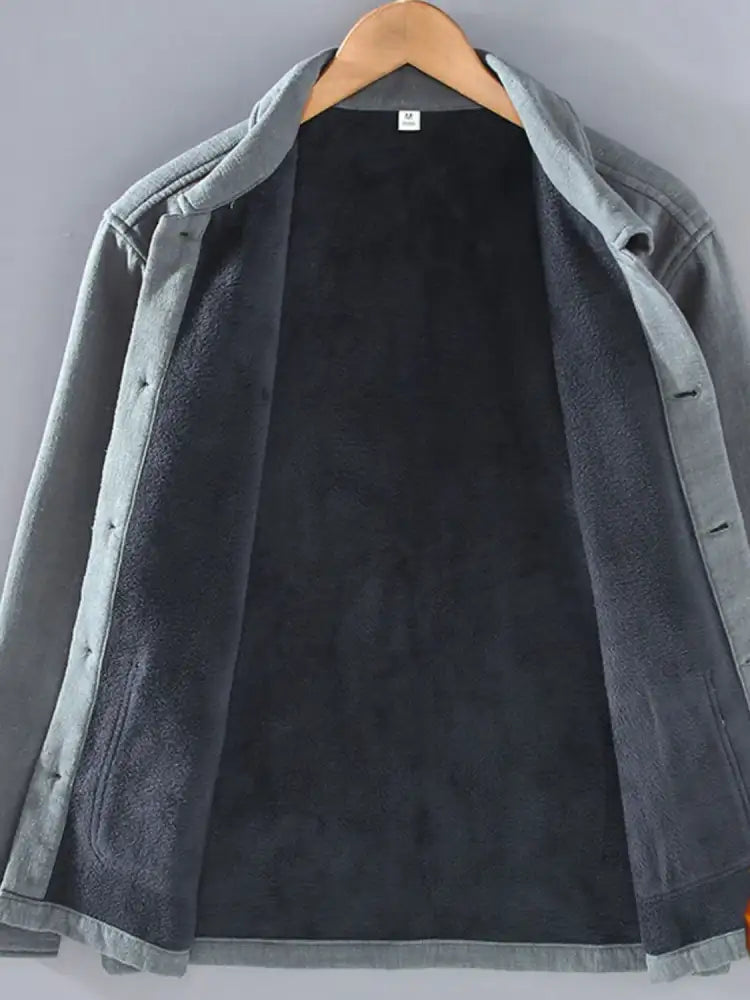 Men’s Plus Size Button Up Long Sleeve Shacket