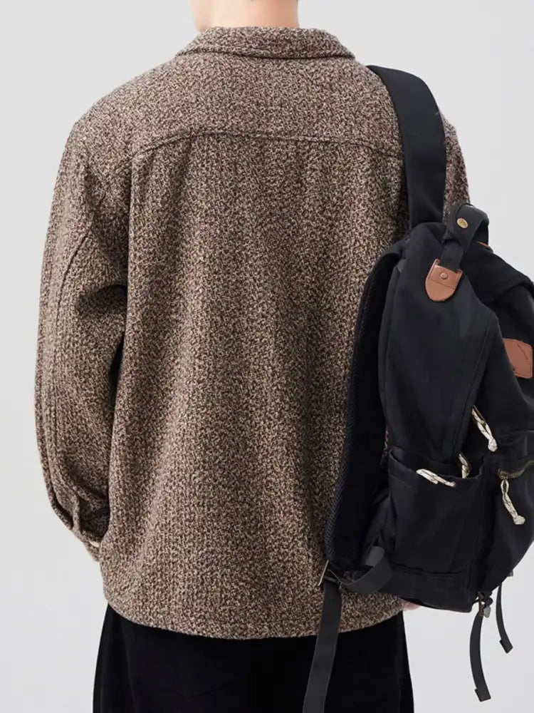 Men’s Plus Size Button Up Long Sleeve Shacket