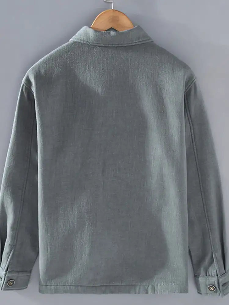 Men’s Plus Size Button Up Long Sleeve Shacket