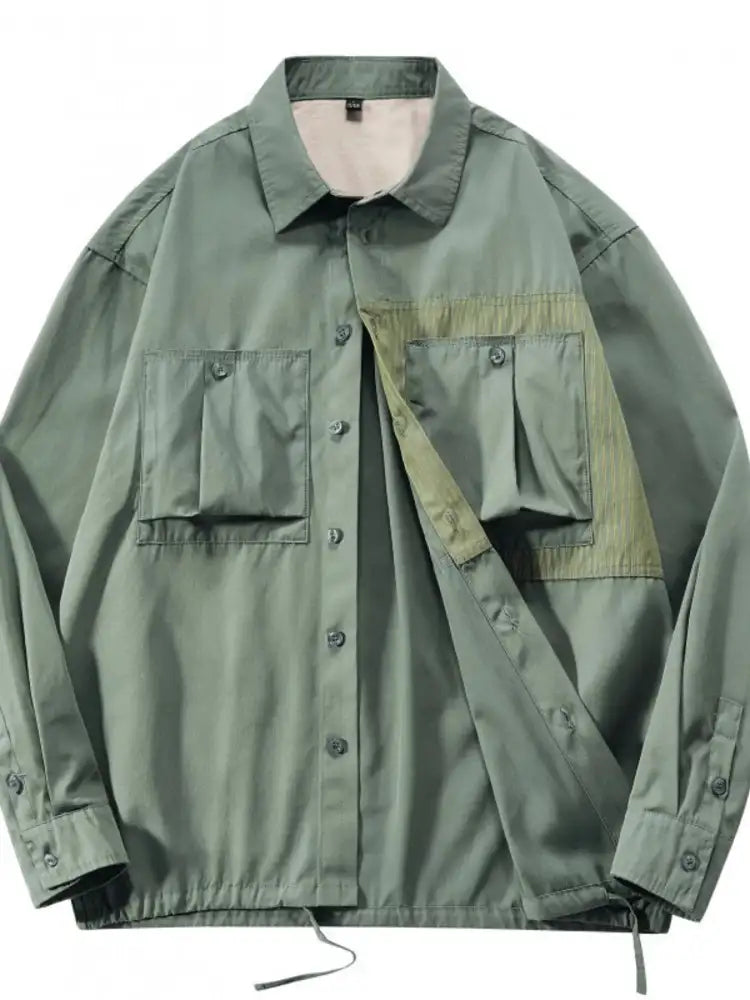 Men’s Plus Size Button Up Long Sleeve Shacket