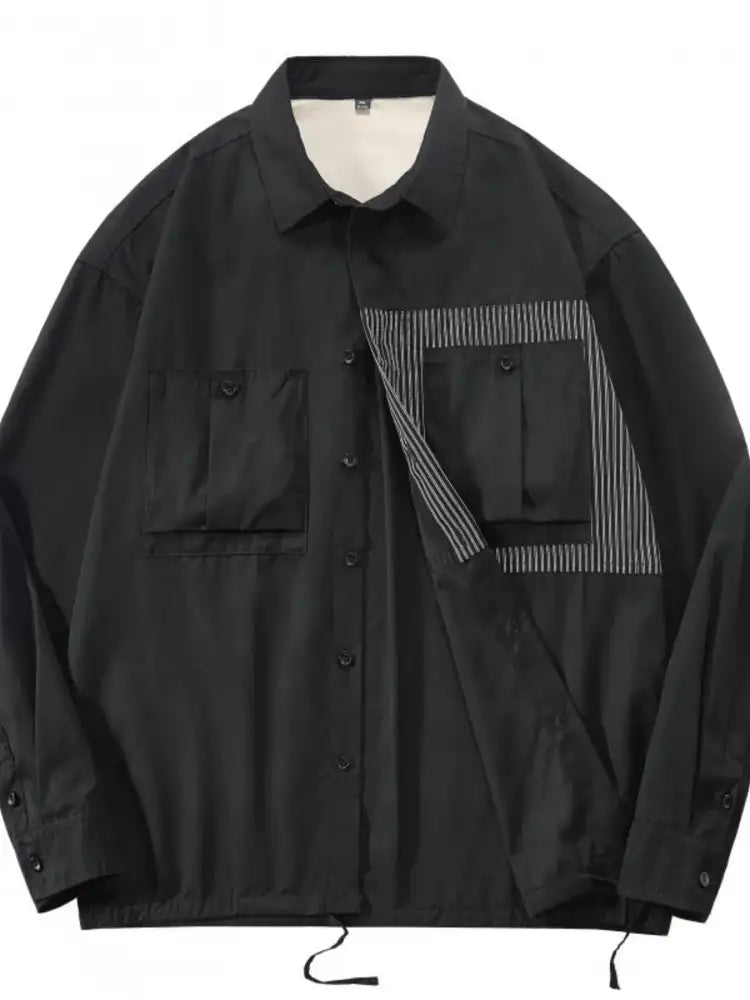 Men’s Plus Size Button Up Long Sleeve Shacket