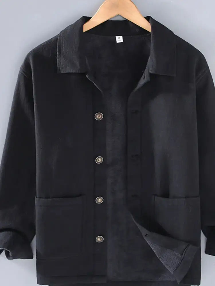 Men’s Plus Size Button Up Long Sleeve Shacket