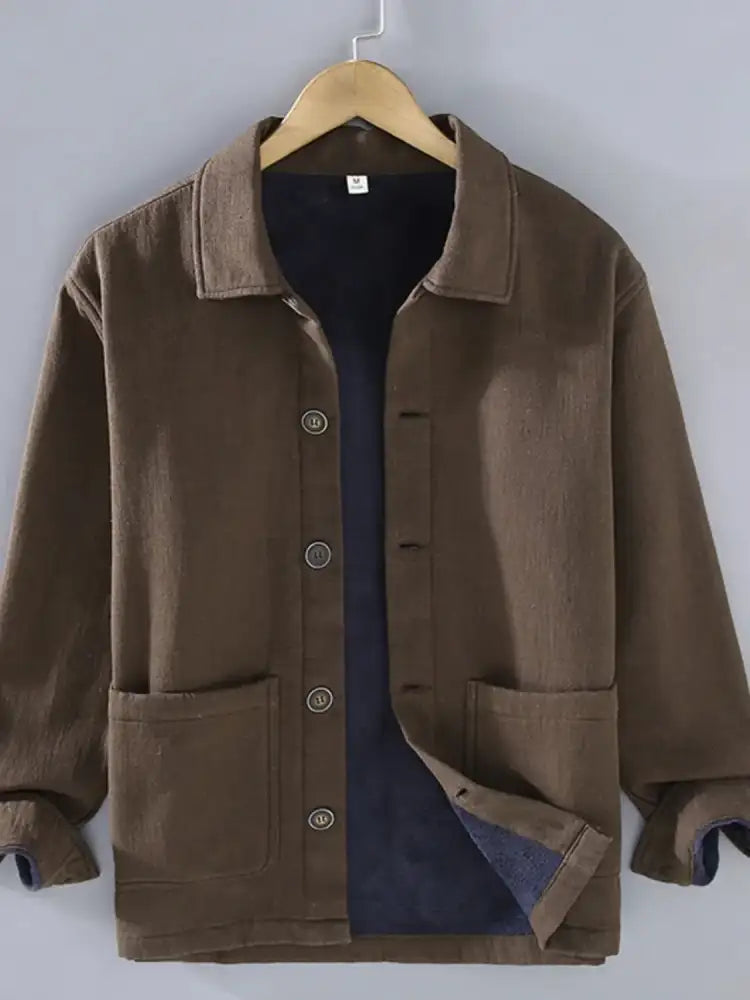 Men’s Plus Size Button Up Long Sleeve Shacket