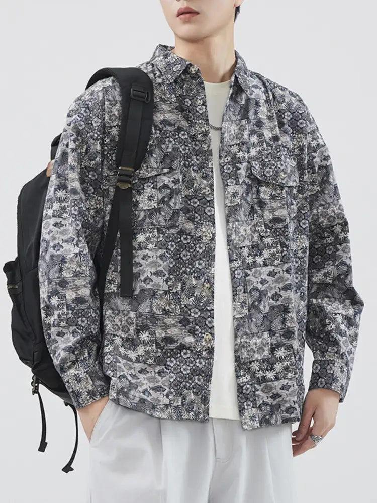 Men’s Plus Size Button Up Long Sleeve Shirt