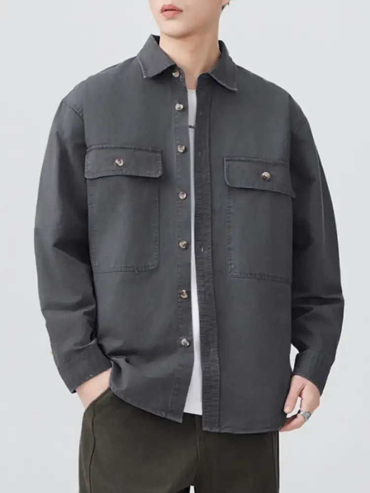 Men’s Plus Size Button Up Long Sleeve Shirt