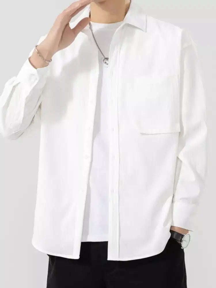 Men’s Plus Size Button Up Long Sleeve Shirt