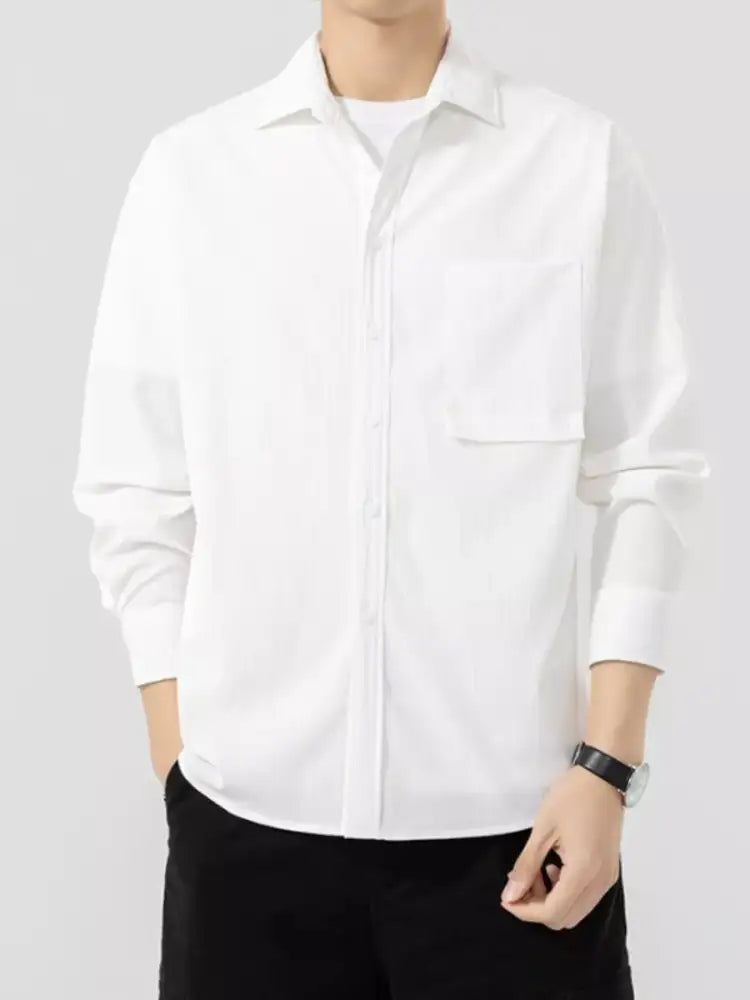 Men’s Plus Size Button Up Long Sleeve Shirt