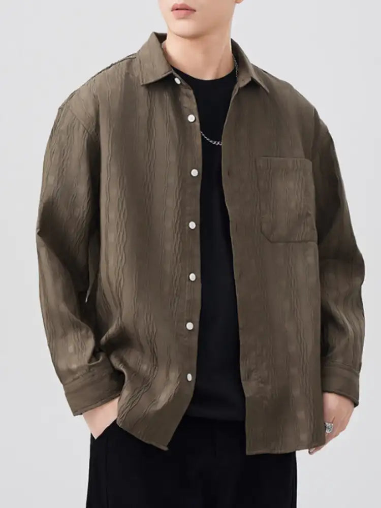 Men’s Plus Size Button Up Long Sleeve Shirt