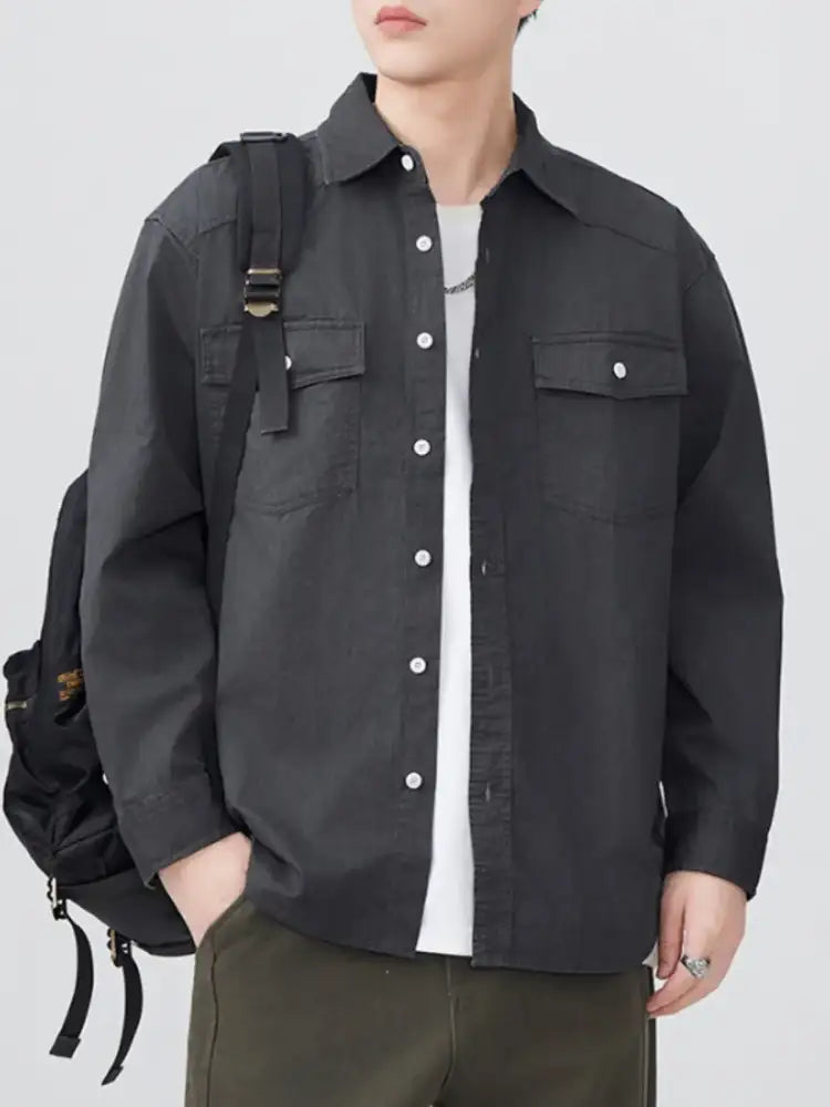 Men’s Plus Size Button Up Long Sleeve Shirt