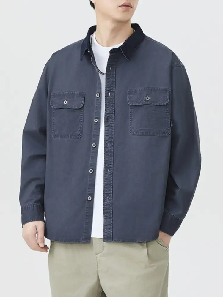 Men’s Plus Size Button Up Long Sleeve Shirt