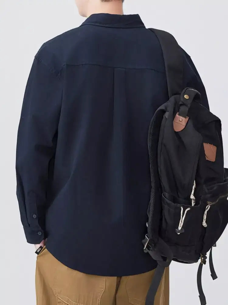 Men’s Plus Size Button Up Long Sleeve Shirt