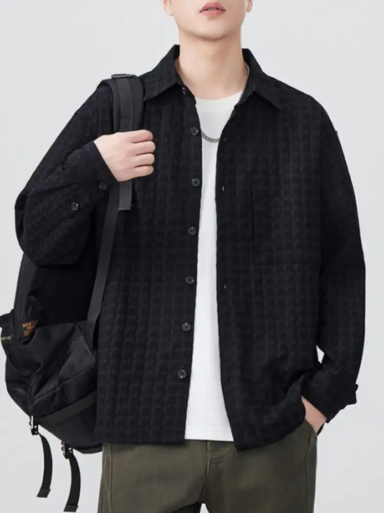 Men’s Plus Size Button Up Long Sleeve Shirt