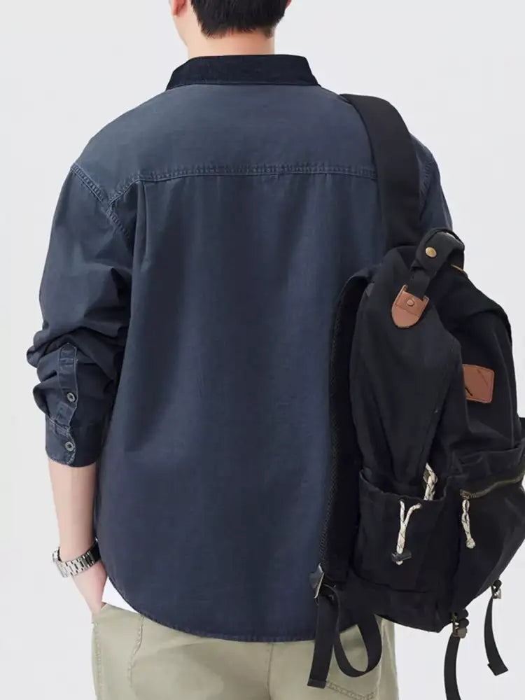 Men’s Plus Size Button Up Long Sleeve Shirt