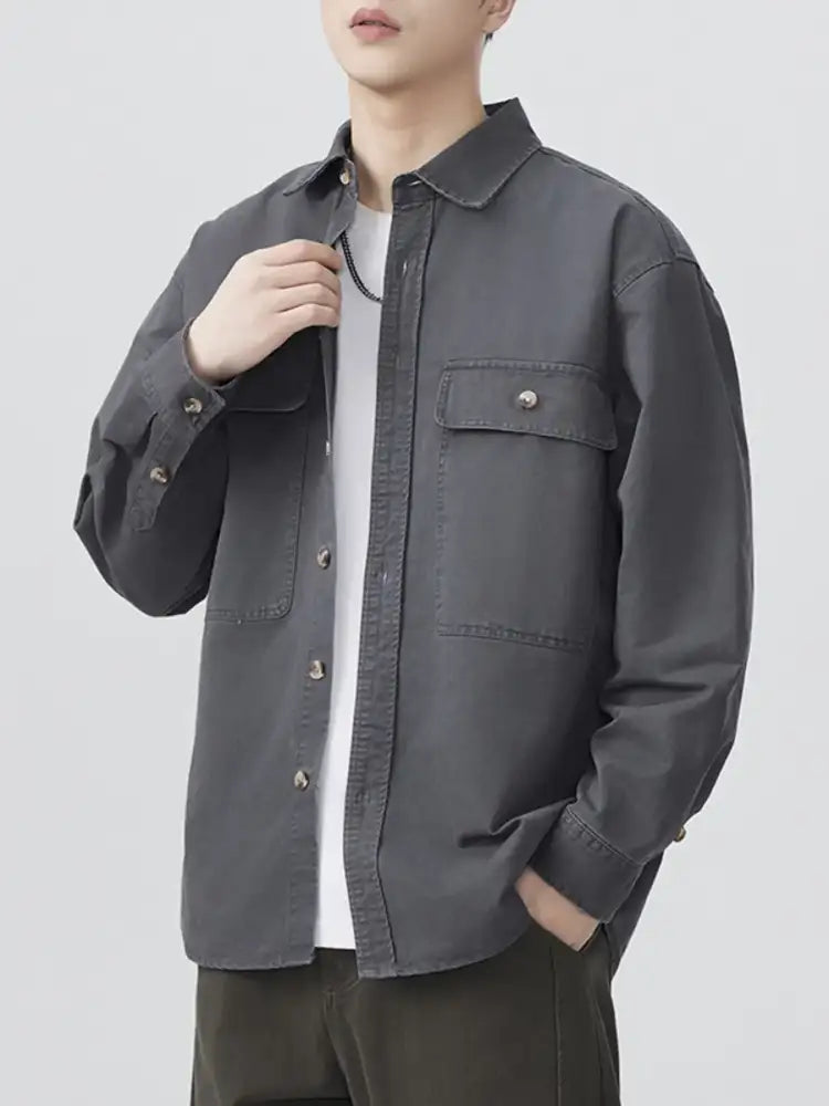 Men’s Plus Size Button Up Long Sleeve Shirt