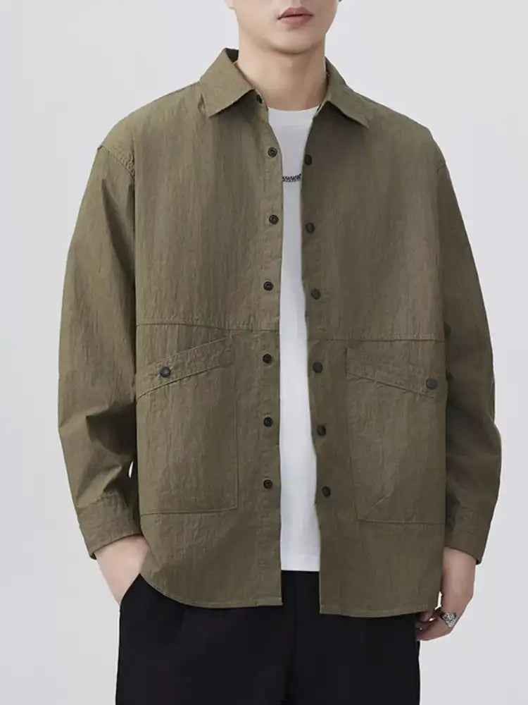 Men’s Plus Size Button Up Long Sleeve Shirt