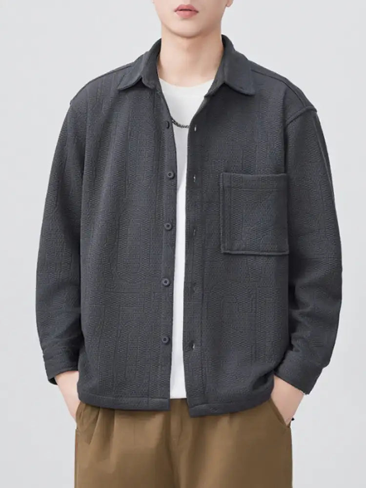 Men’s Plus Size Button Up Long Sleeve Shirt