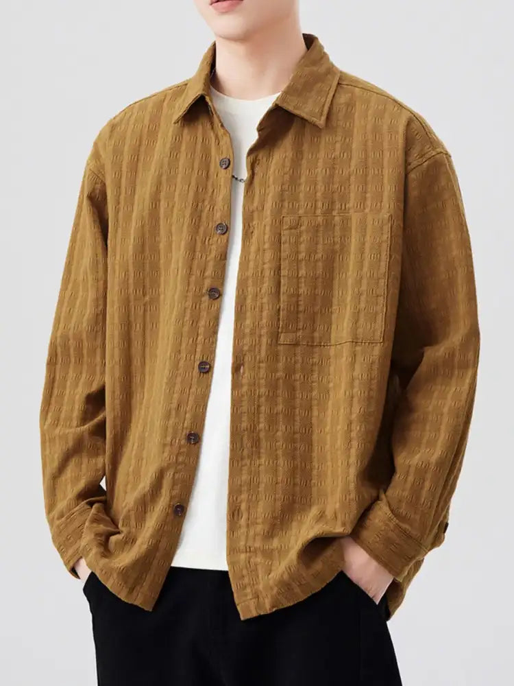 Men’s Plus Size Button Up Long Sleeve Shirt