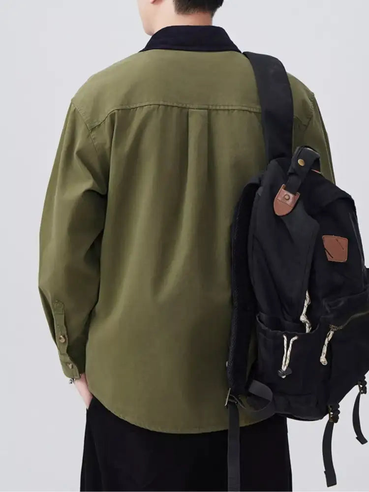 Men’s Plus Size Button Up Long Sleeve Shirt