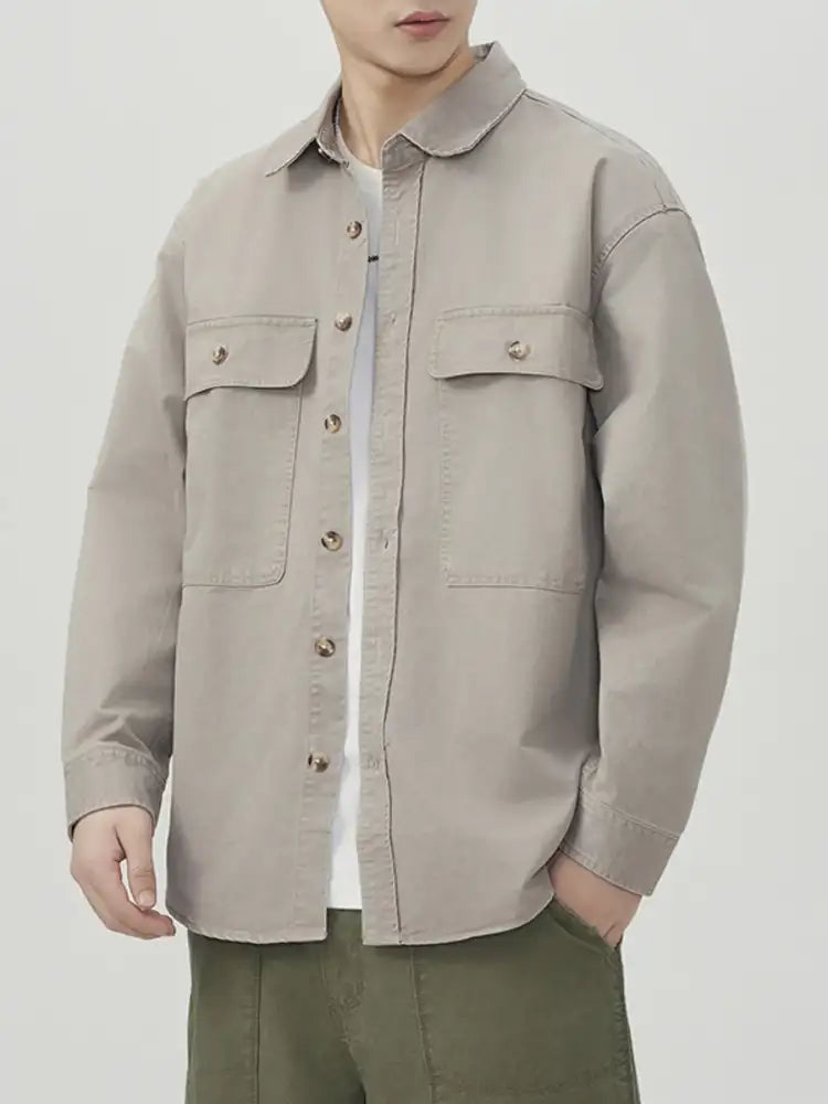 Men’s Plus Size Button Up Long Sleeve Shirt