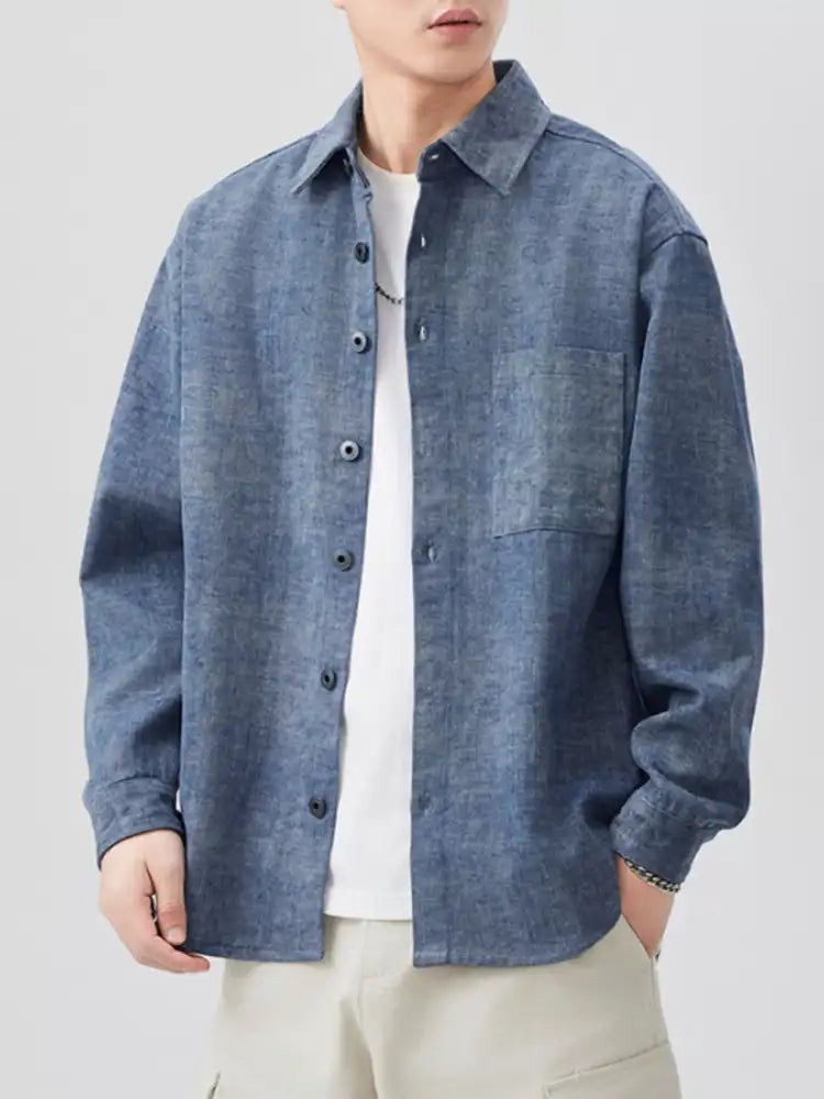 Men’s Plus Size Button Up Long Sleeve Shirt