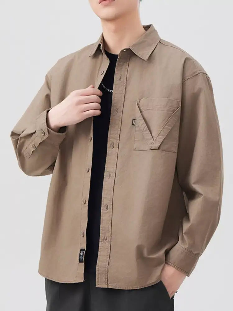 Men’s Plus Size Button Up Long Sleeve Shirt