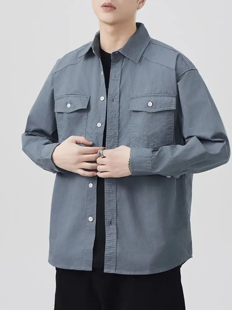 Men’s Plus Size Button Up Long Sleeve Shirt