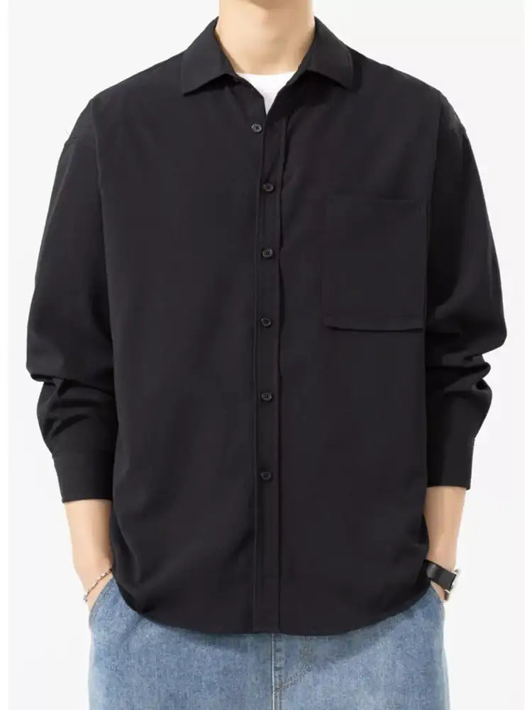 Men’s Plus Size Button Up Long Sleeve Shirt