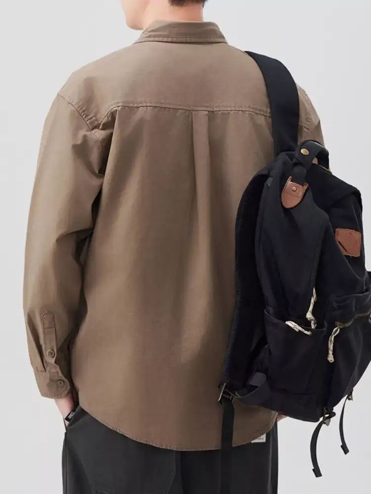 Men’s Plus Size Button Up Long Sleeve Shirt