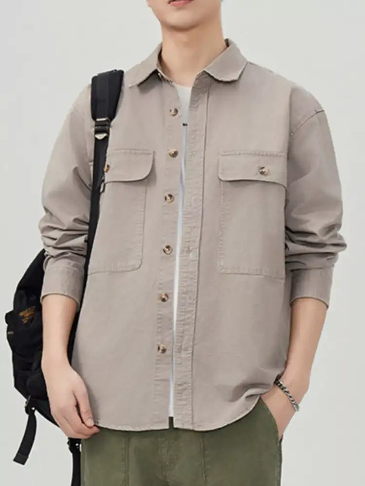 Men’s Plus Size Button Up Long Sleeve Shirt