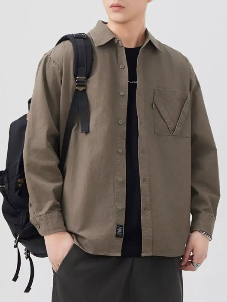 Men’s Plus Size Button Up Long Sleeve Shirt