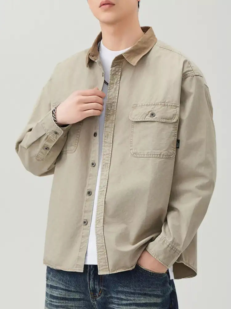 Men’s Plus Size Button Up Long Sleeve Shirt