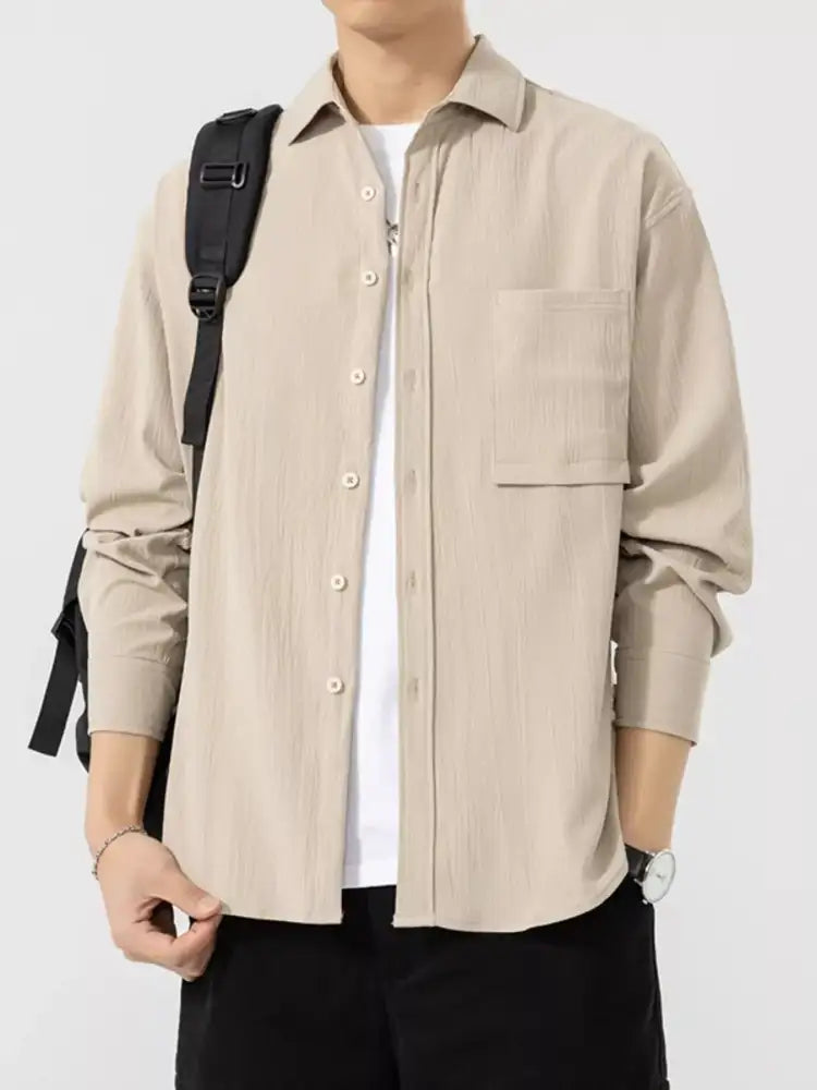 Men’s Plus Size Button Up Long Sleeve Shirt