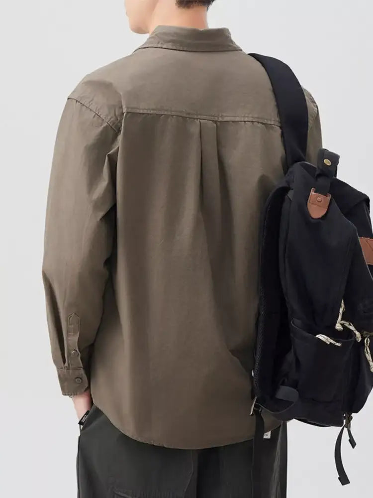 Men’s Plus Size Button Up Long Sleeve Shirt