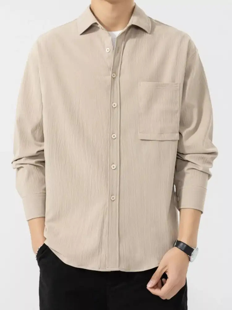 Men’s Plus Size Button Up Long Sleeve Shirt