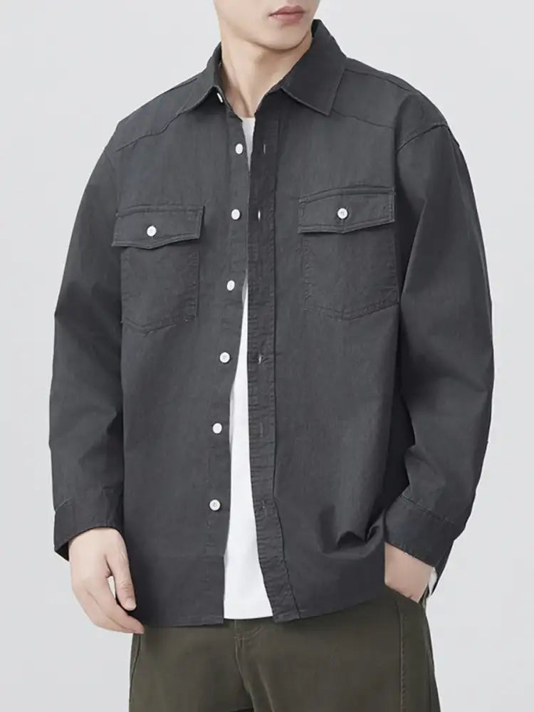 Men’s Plus Size Button Up Long Sleeve Shirt