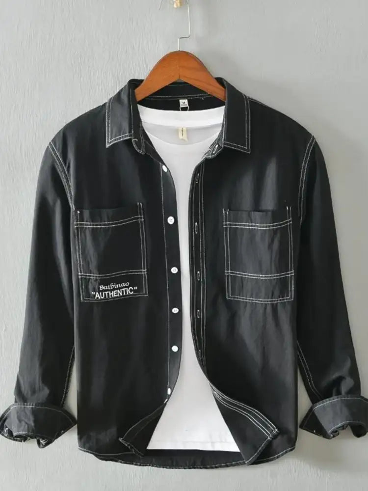 Men’s Plus Size Button Up Long Sleeve Shirt