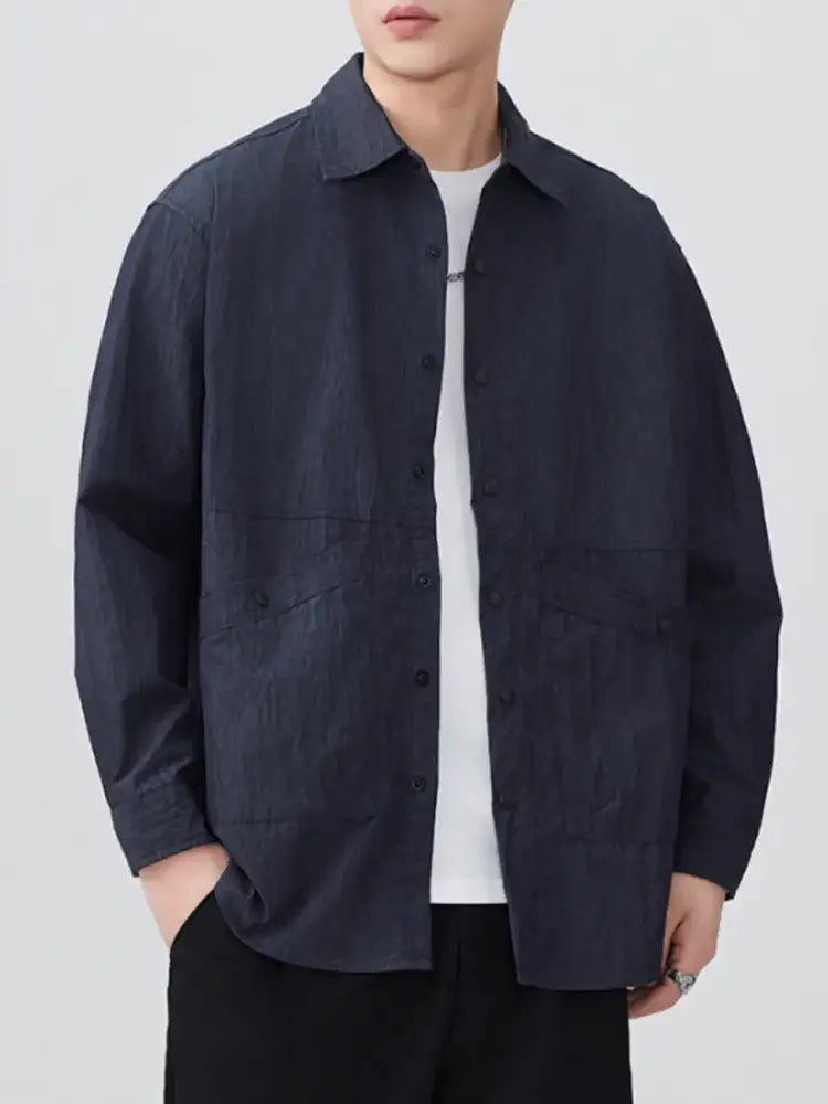 Men’s Plus Size Button Up Long Sleeve Shirt