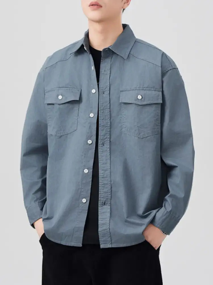Men’s Plus Size Button Up Long Sleeve Shirt