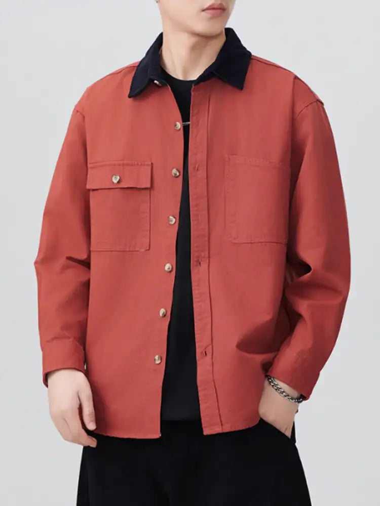 Men’s Plus Size Button Up Long Sleeve Shirt