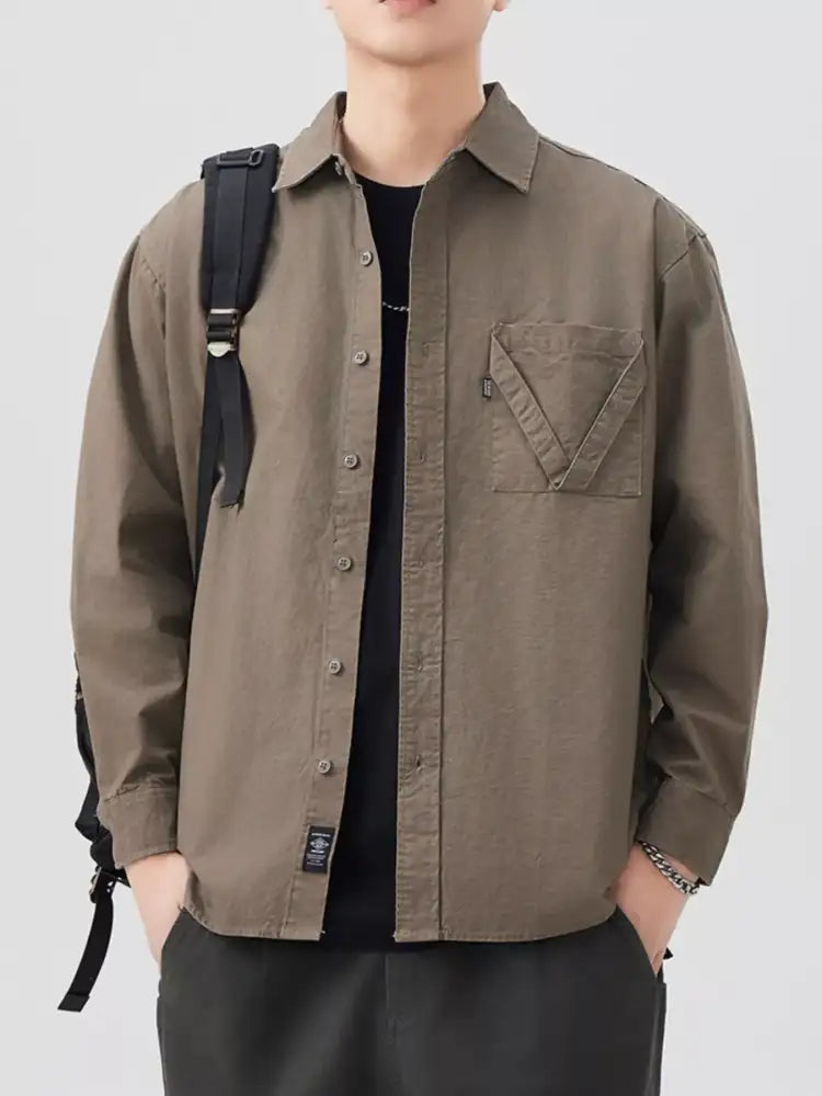 Men’s Plus Size Button Up Long Sleeve Shirt