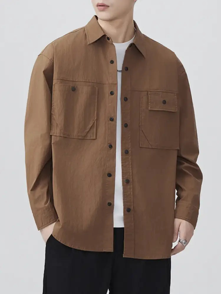 Men’s Plus Size Button Up Long Sleeve Shirt