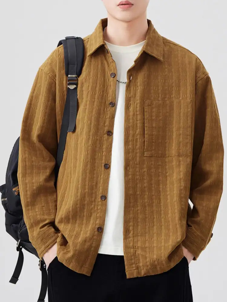 Men’s Plus Size Button Up Long Sleeve Shirt